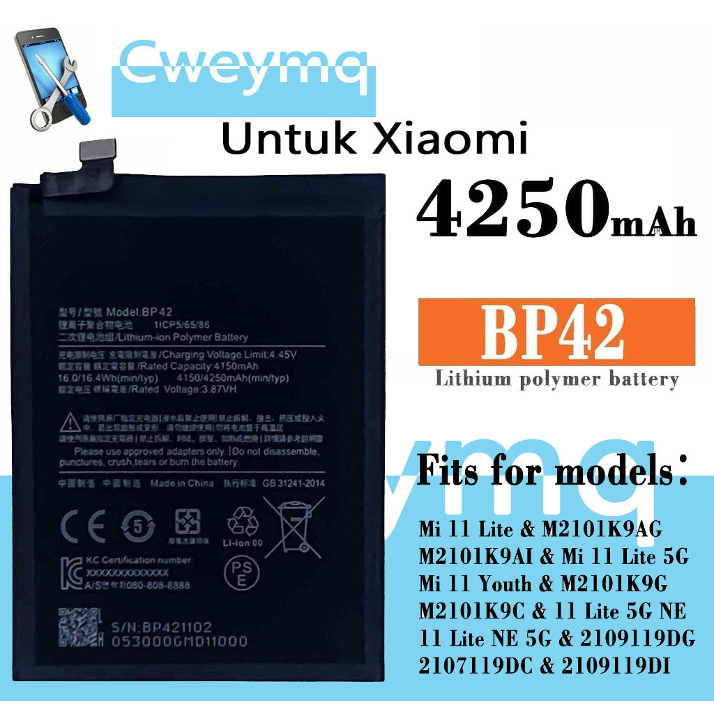 BP42 battery Untuk Xiaomi 11 Lite / 11 Lite 5G / 11 Youth / 11 Lite NE 5G Suku cadang baterai