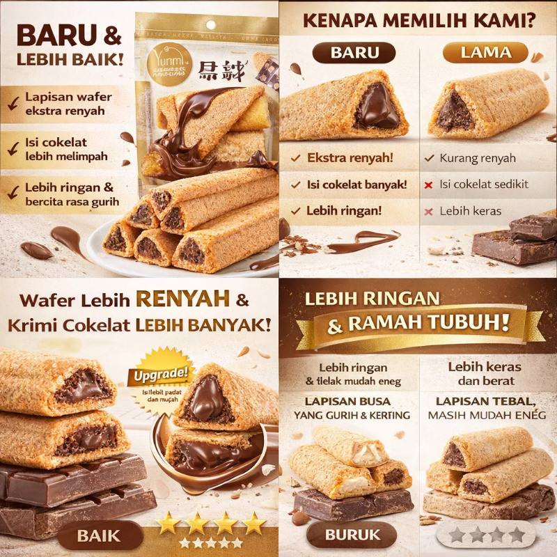 Coklat Lumer Renyah  Bar Coklat Puff Segitiga Cereal Makanan Ringan Snack Coklat/Bar Coklat/Puff Cok