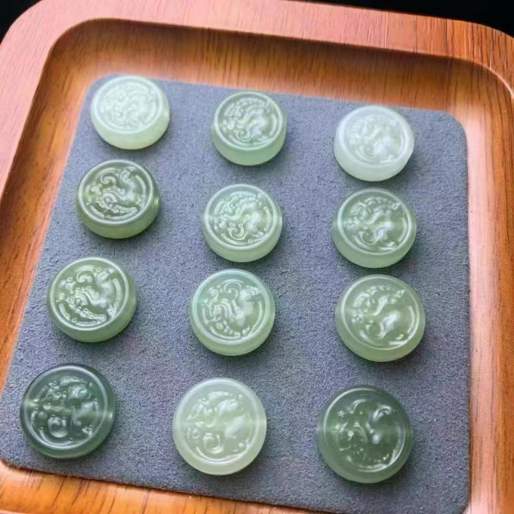 Liontin bahan giok Hetian Qinghai {unicorn}