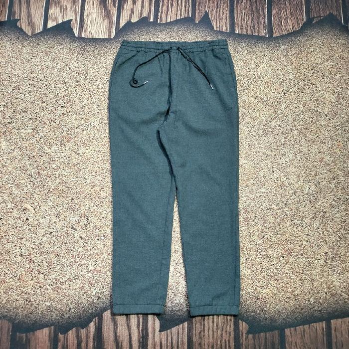 celana panjang pinggang karet NIKO AND celana kolor abu abu casual murah bagus size 27-35