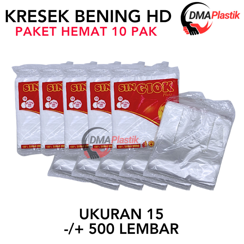 [ 10 pack ] PLASTIK HD KRESEK BENING/ KANTONG PLASTIK PUTIH BENING 15 24 / KANTONG ASOY / KANTONG KR