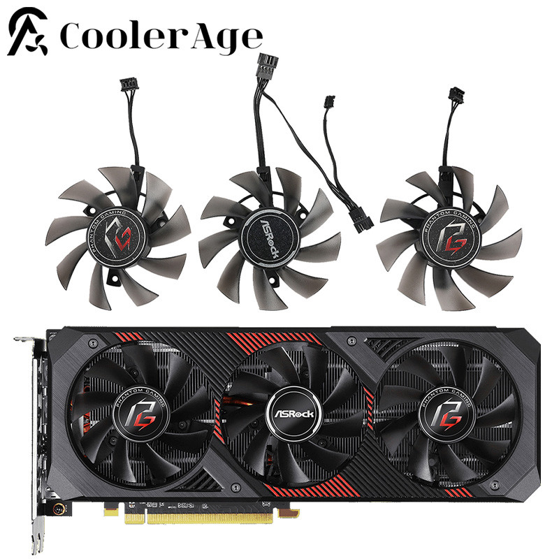 New 75MM T128015SH Cooler Fan Replacement For ASROCK AMD Radeon RX 5600 XT Phantom Gaming D3 6G OC G