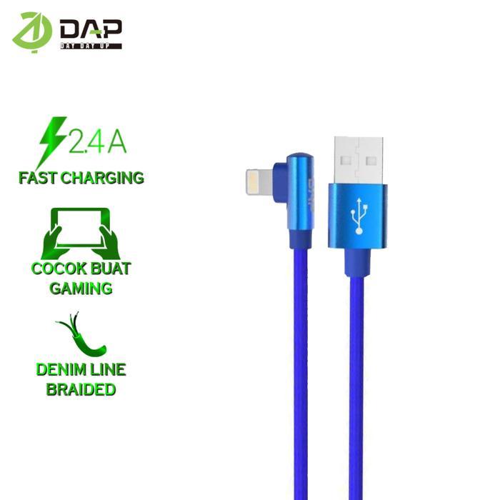 BEST PROMO =[Aksesoris HP]= DAP Gamer USB Kabel Data Iphone Lightning Fast Charging D-L02L - Biru