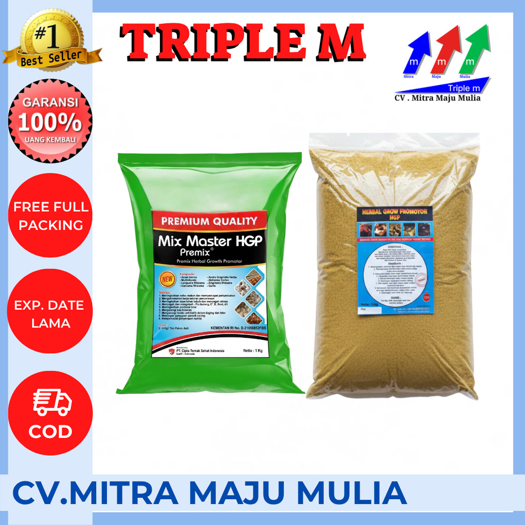 HERBAL GROW PROMOTOR HGP 1 KG - Jamu Herbal Meningkatkan Pertumbuhan Ayam Unggas Bebek Sapi Kambing