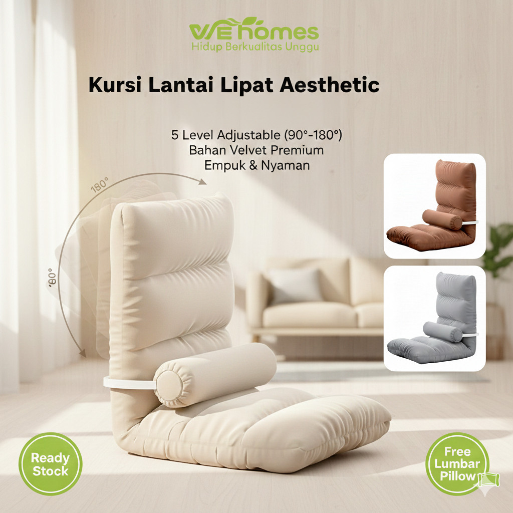 READY [Terbaru/JUMBO SIZE ]Sofa Lantai Lipat Aesthetic Kursi Lesehan Lipat Sofa Lesehan lipat  Kursi