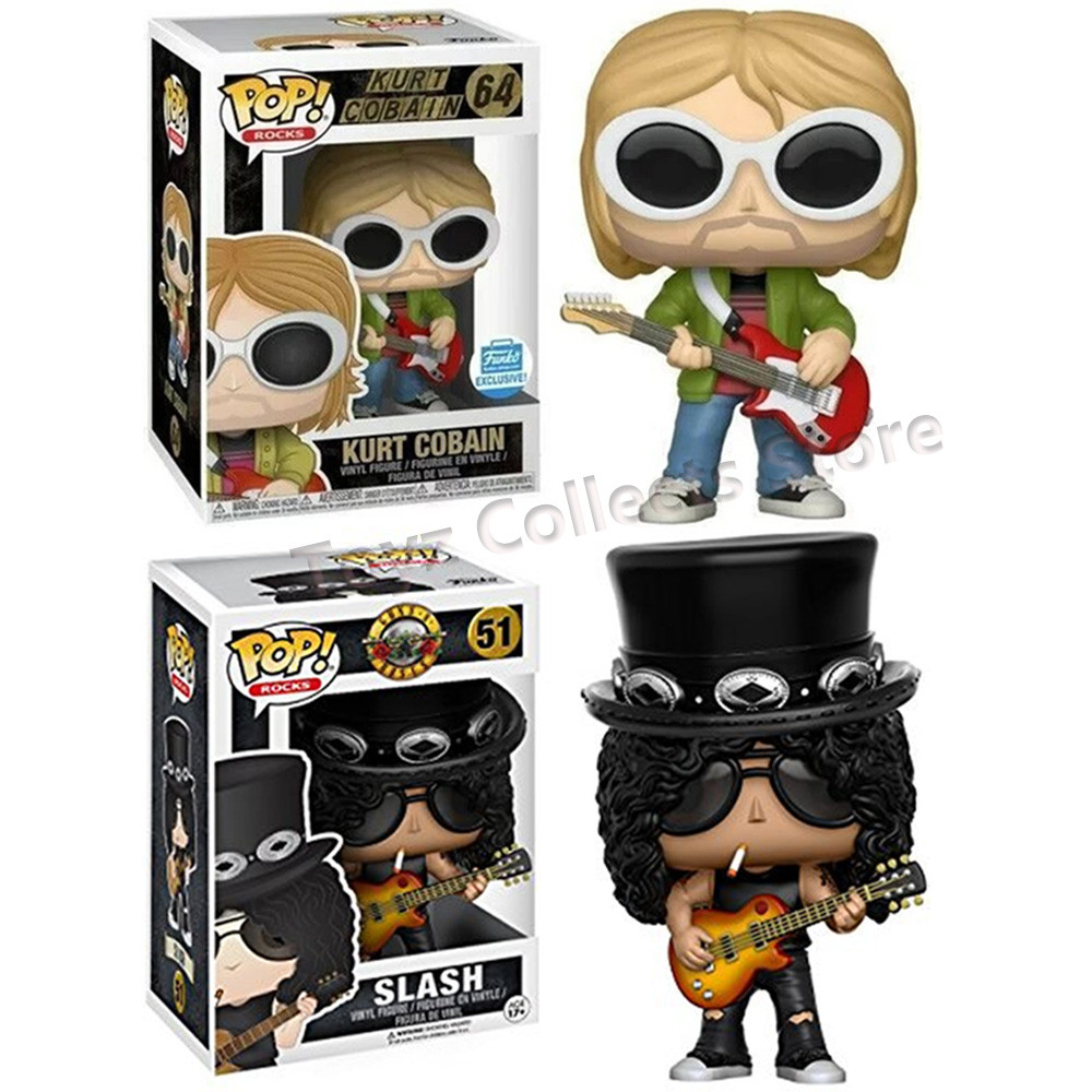 Funko Pop Rock Star Slash with Guitar #51 KURT COBAIN 64# #65 #66 #67 Action Figure Vinyl Figures Do