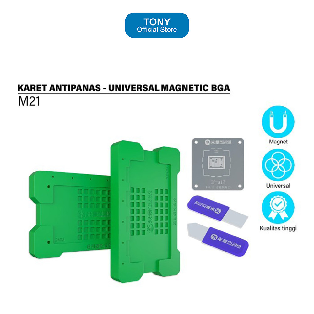 Karet Anti Panas MIJING M21 - Universal Magnetic BGA Reballing Stencil Base - MIJING M21
