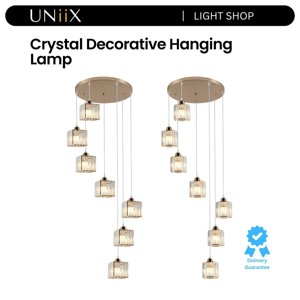UNiiX - LG8015 | Lampu Gantung Void Tangga Lampu Gantung Hias Kristal Untuk Void Tangga Lampu Gantun