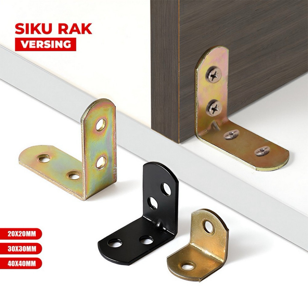 Siku Rak Plat Siku L Besi Stainless Bracket Siku Penyangga Rak Dinding / Siku L Penahan Ambalan Rak 