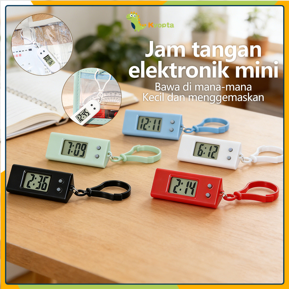 Kyopta Gantungan Kunci Jam Digital LCD Jam Digital LCD Saku Senyap Jam Elektronik Digital Untuk Ujia