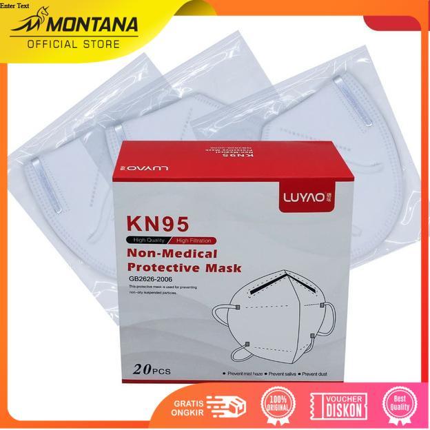MONTANA Masker KN95 / Masker Medis / Seperti 3M N95 ( Isi 20 Pcs/Box)