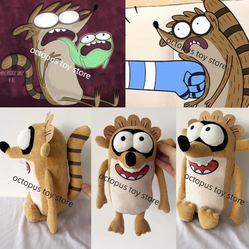 New Regulars Show Plush Cute Rigby Raccoon Stuffed Pillow Doll Cartoon Monster Raccoon Doll Collecti