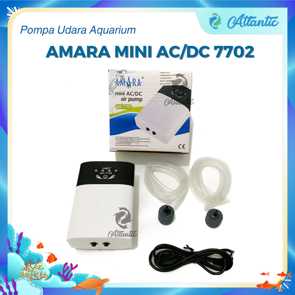 Amara Mini AC/DC AA 7702 2 Lubang Aerator Cas USB Air Pump ACDC Emergency Mati Listrik
