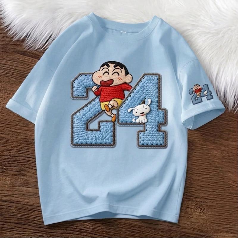 Kaos Digital Printing Motif Bordir Kaos 24 Motif Shinchan Lengan Pendeh Bahan Katun Atasan Baju Cewe
