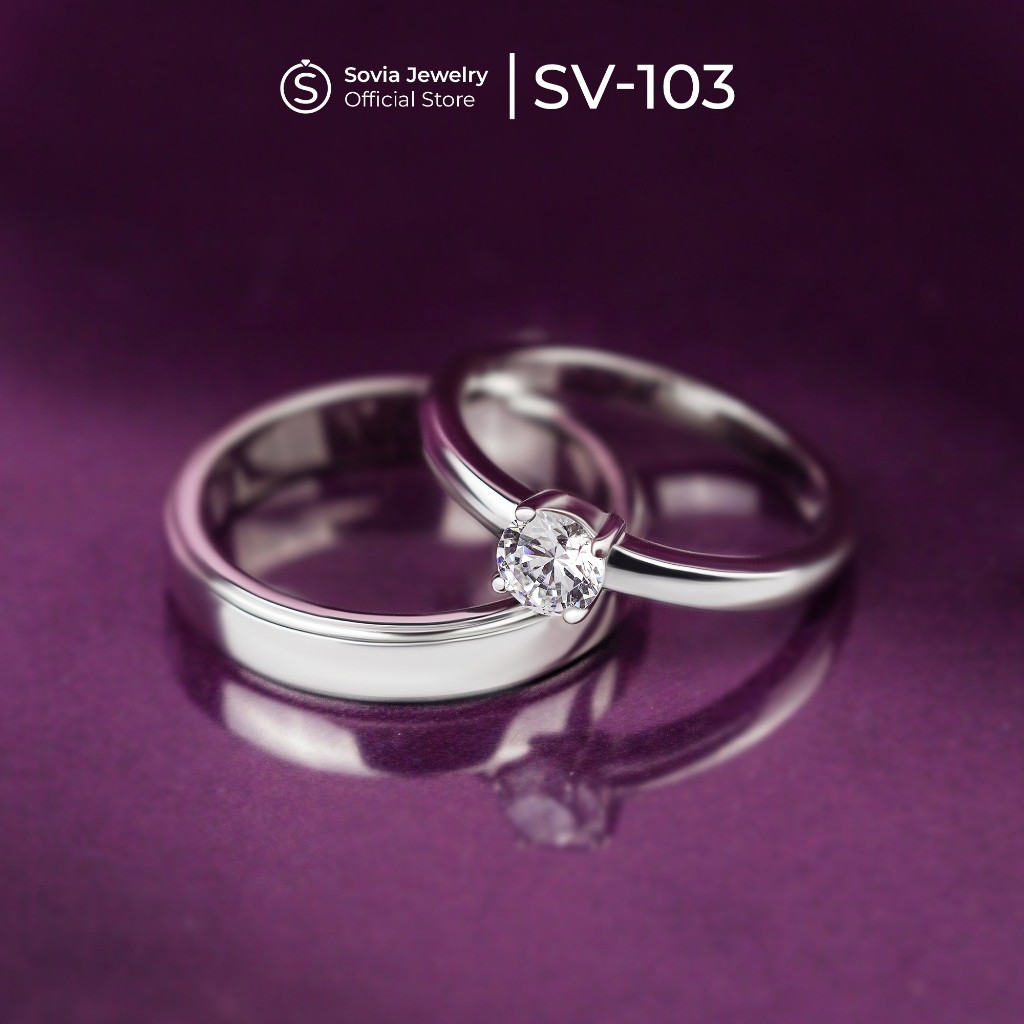 Sovia Jewelry Cincin Kawin Perak Silver Couple SV-103