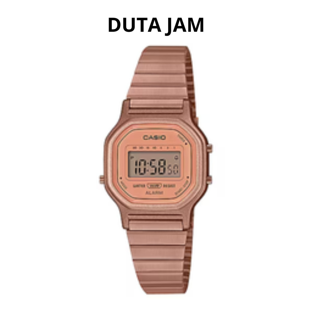 JAM TANGAN WANITA CASIO VINTAGE LA-11WR-5A LA11WR-5AD DIGITAL STAINLESS STRAP