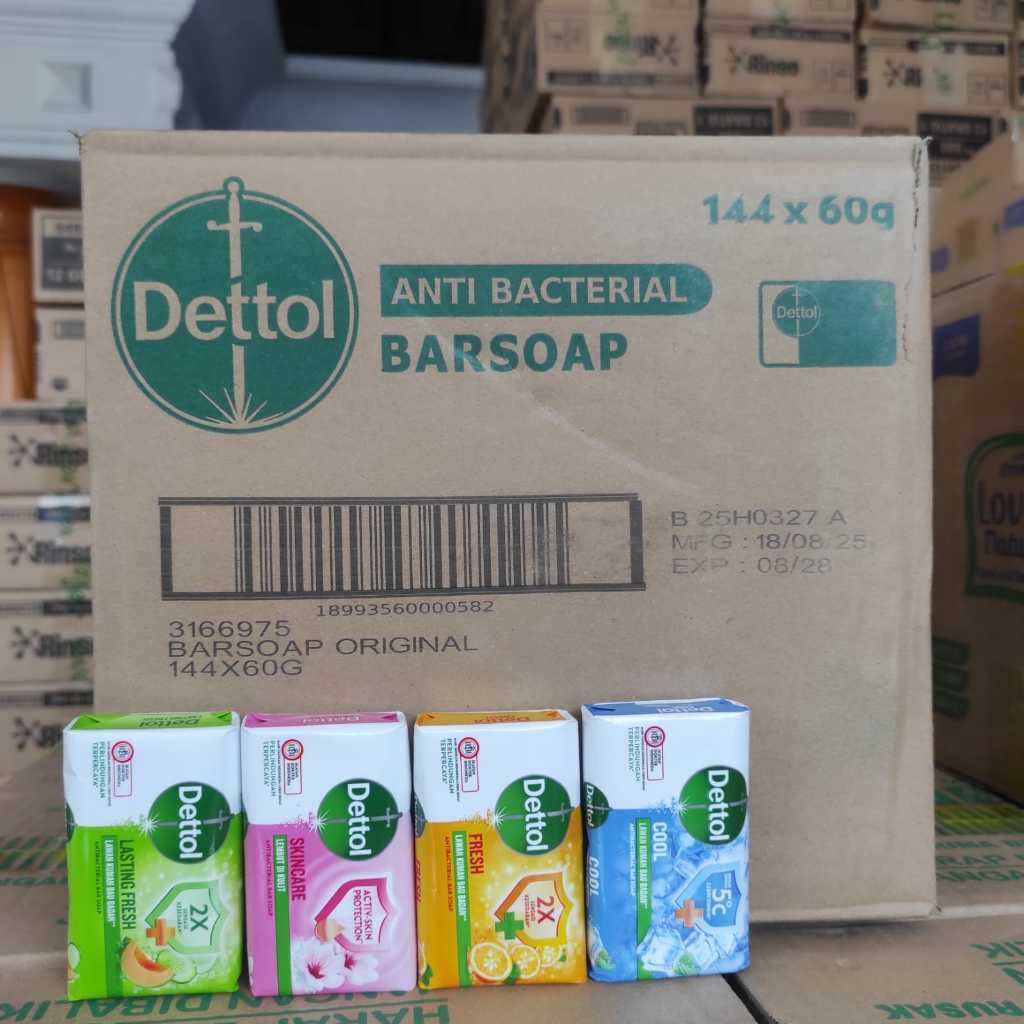 1 DUS SABUN DETTOL 60 gr ISI 144PCS