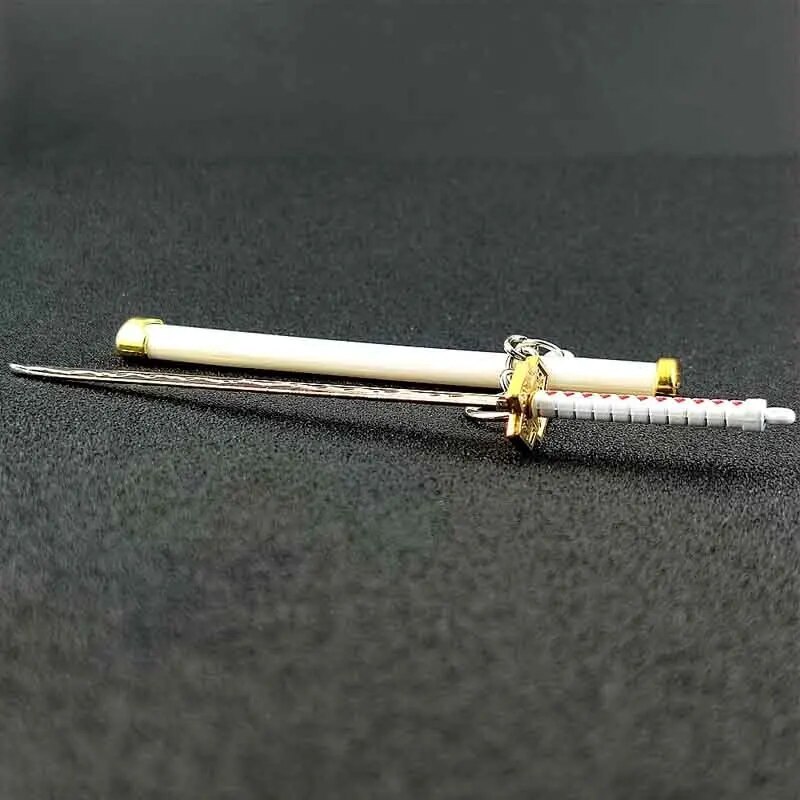 Mini Roronoa Zoro Samurai Sword Keychain Anime  Plastics Scabbard Key Chain Ring Katana Buckle for M