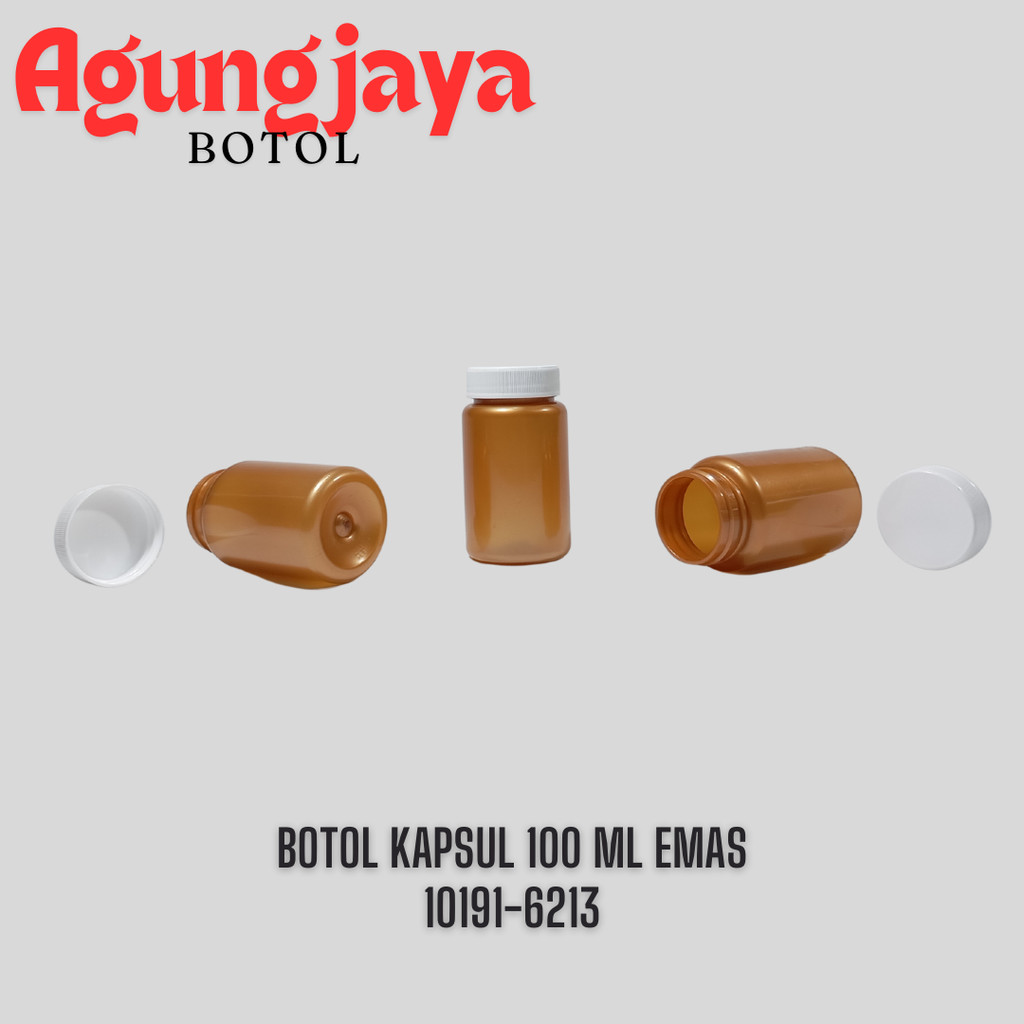 Botol Kapsul Pet 100 Ml Ps Emas / Botol Obat 100 ml / Botol Kapsul / Botol Obat Emas