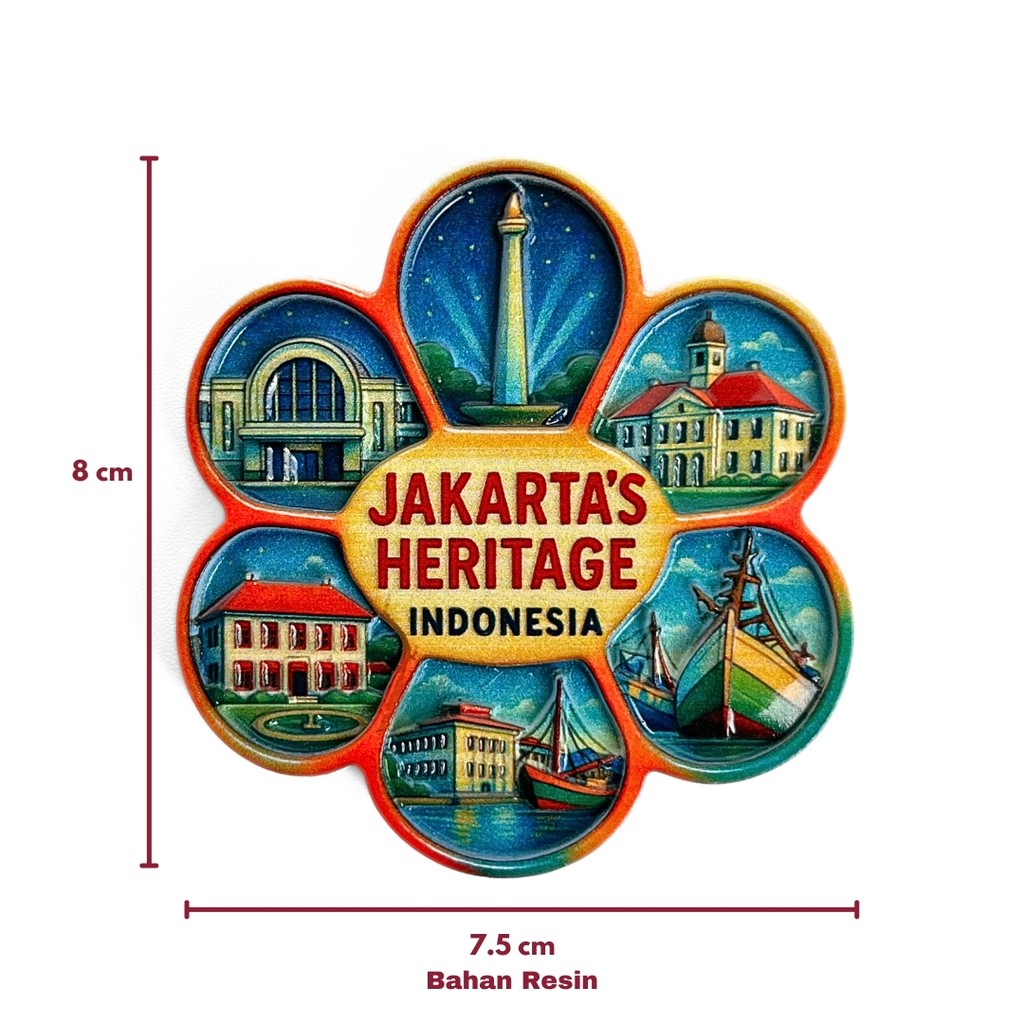 Souvenir Magnet Kulkas Jakarta's Heritage Oleh oleh DKI Jakarta negara Indonesia