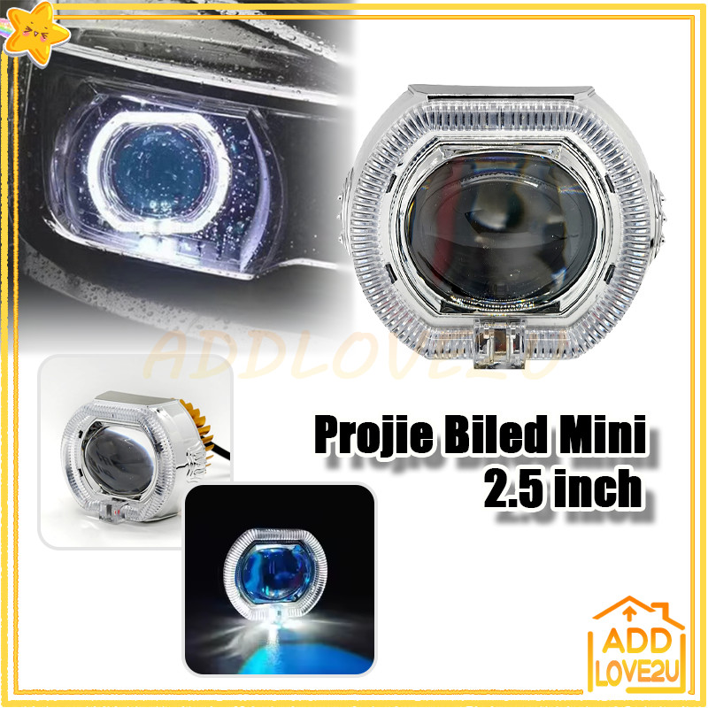 Projie Biled Cahaya Laser Cut Off mini 2.5 inch/Lampu Depan Ala Ala Biled Mini Projie/Motor dan Mobi