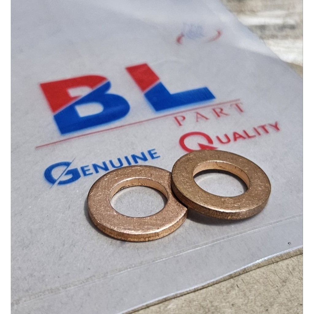 OKE MURAH COD (2pcs) Ring tembaga M10 untuk Baut 14/ ring full tembaga  M10 tebal 2mm /Ring oli baut