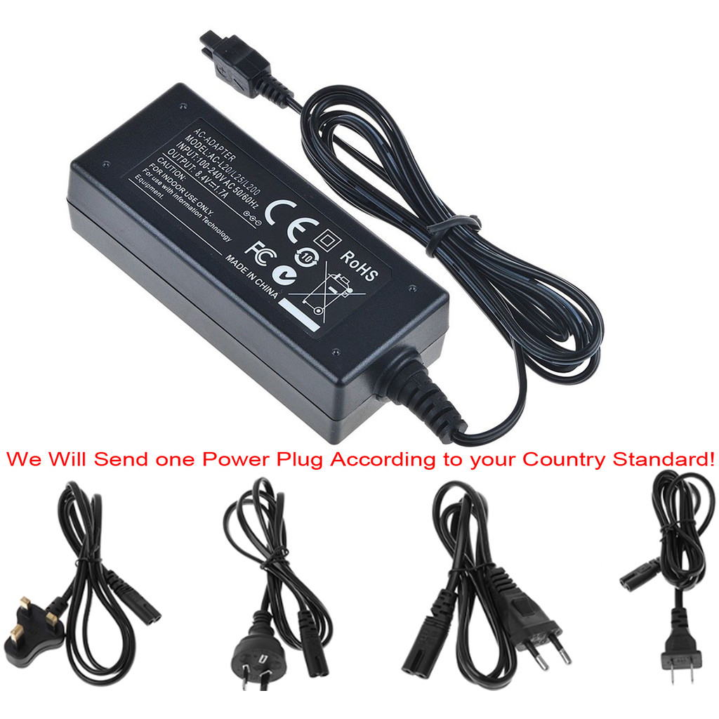 AC Adapter arger for Sony DCR-SX30, SX31, SX40, SX41, SX43, SX44, SX45, SX50, SX60, SX63, SX65, SX83