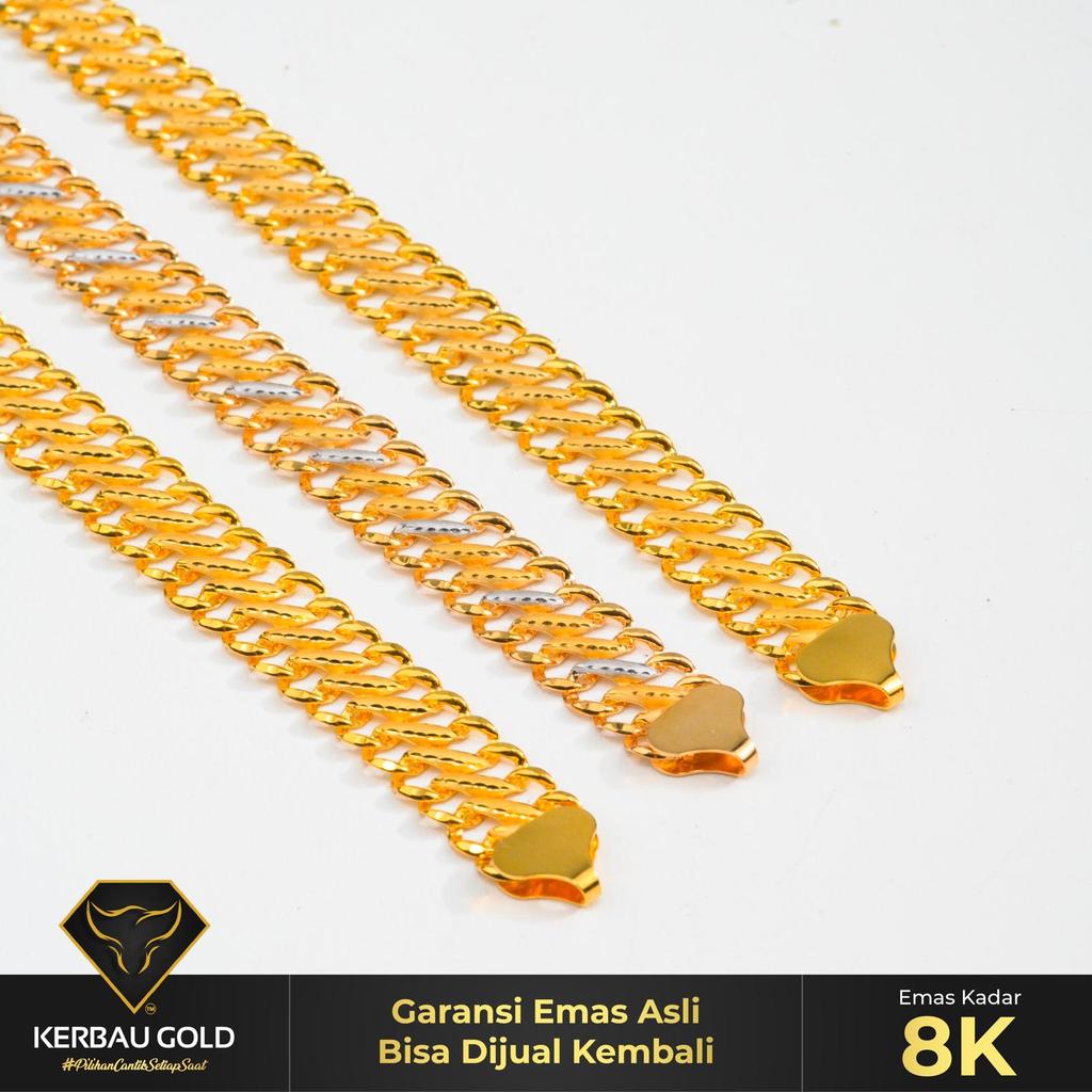 [Kerbau Gold] Gelang Emas Lipan Classic 8K - Emas Asli 100%