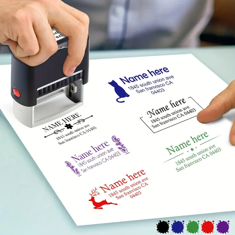 Custom Logo Self-Inking Stamp Personalized Rubber Stamp Office Company Book Seal Business Return Add
