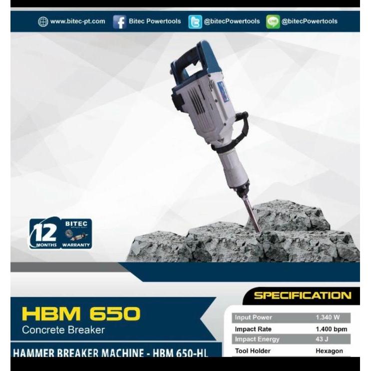 Mesin Bobok Beton / Lantai Bitec HBM 650 Hammer Jack