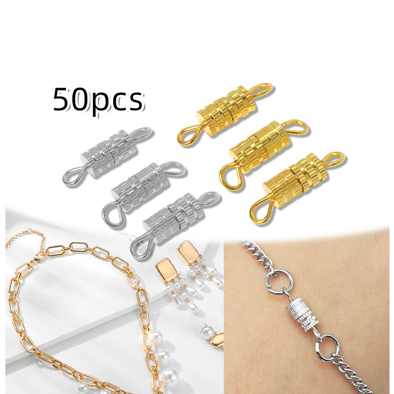 50Pcs Kait Kalung Ulir / Kait Ulir Putar / Pengait Kalung / Kokot Ulir Kait Gelang Putar