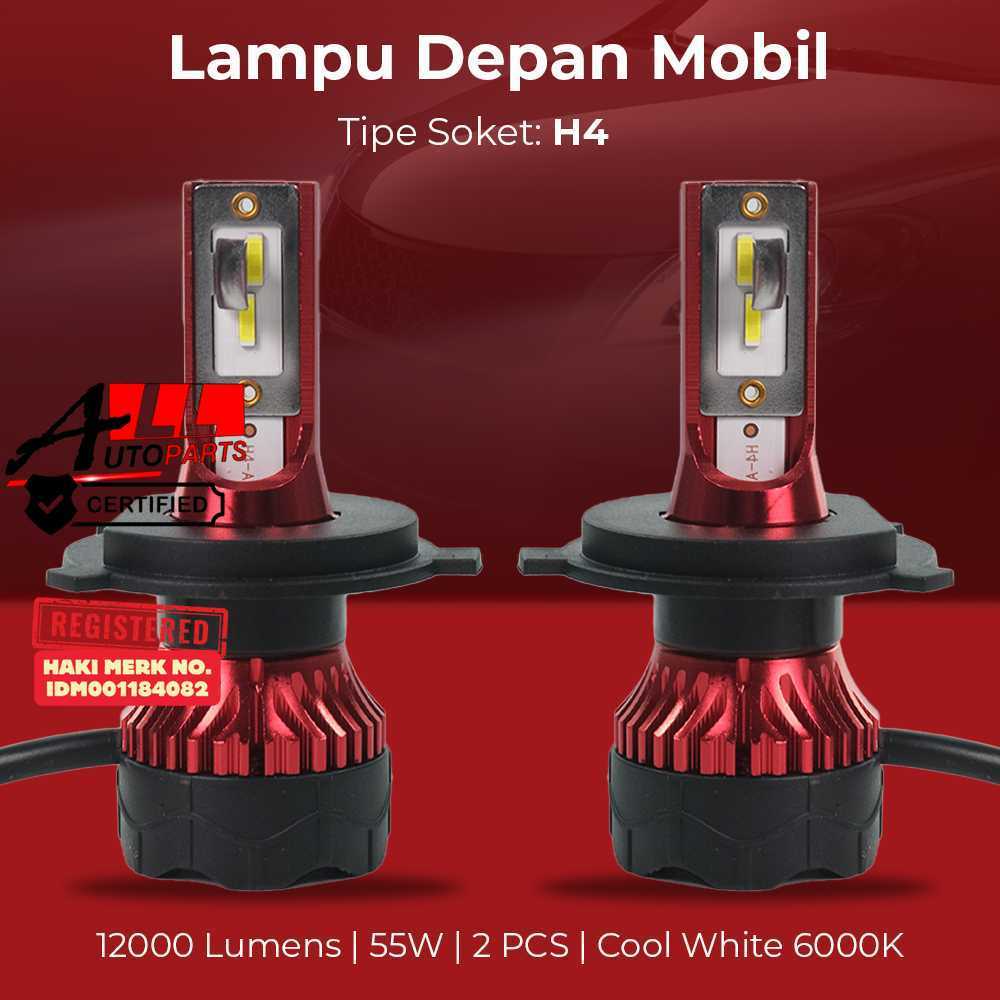 GT Lampu Depan Mobil LED Car Headlight ZES 12000 Lumens 55W H4 2 PCS