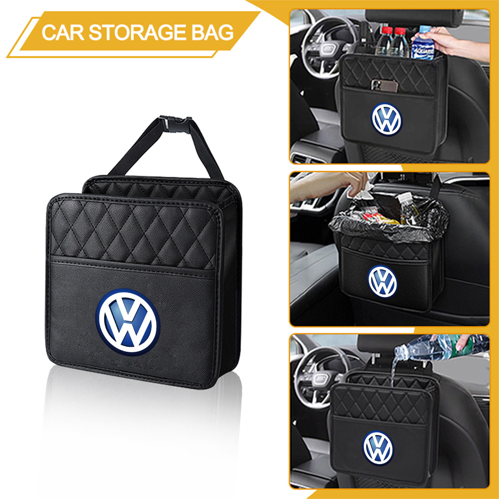 Car Seat Back Storage Bag Tablet Phone Drink Snack Umbrella Organizer Box For Volkswagen Rline GOLF6