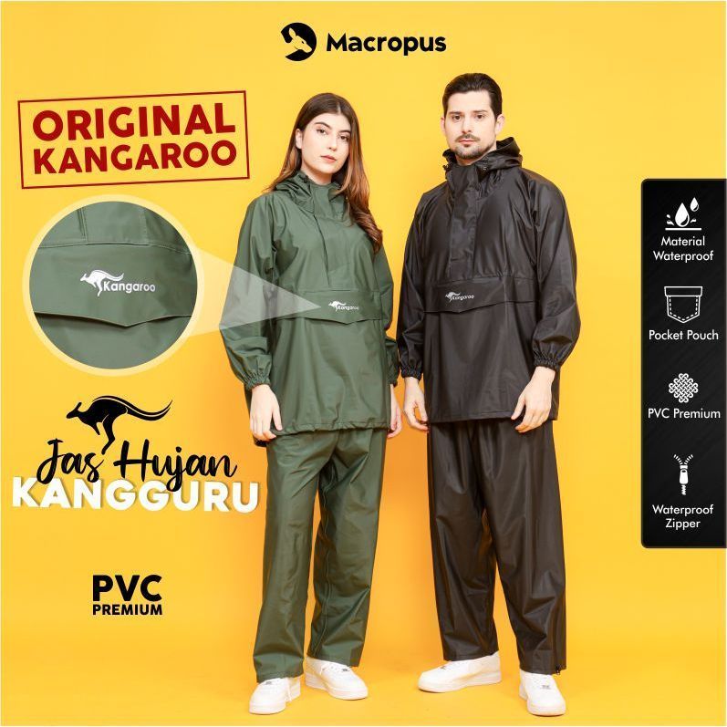 KATLENSHOP KANGAROO RAINCOAT PVC Series jas hujan kangguru jas hujan pria tebal jas hujan pria jas h