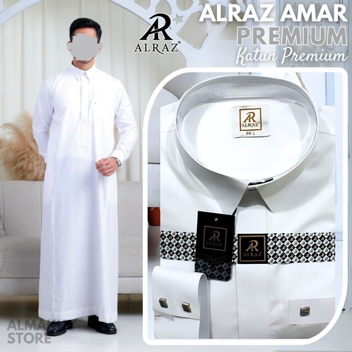 JUBAH ALRAZ KERAH KEMEJA KATUN PREMIUM - Gamis Pria Premium Al Raz Amar Almakky Store
