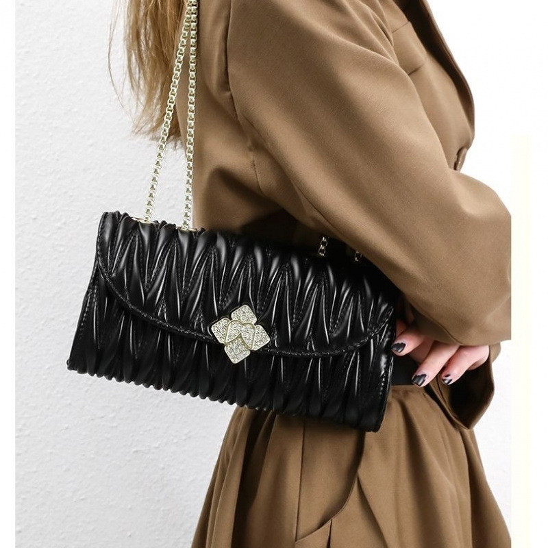 Tas Wanita Kecil Gaya Chanel Baru Tas Rantai Bahu Tunggal Fashion Niche Tas Rantai Quilted