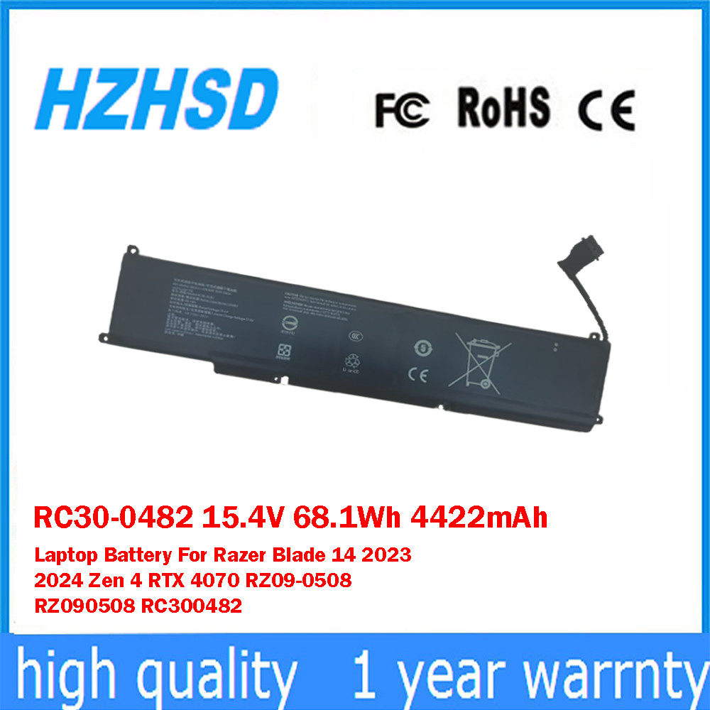 RC30-0482 15.4V 68.1Wh 4422mAh Laptop Battery For Razer Blade 14 2023 2024 Zen 4 RTX 4070 RZ09-0508 