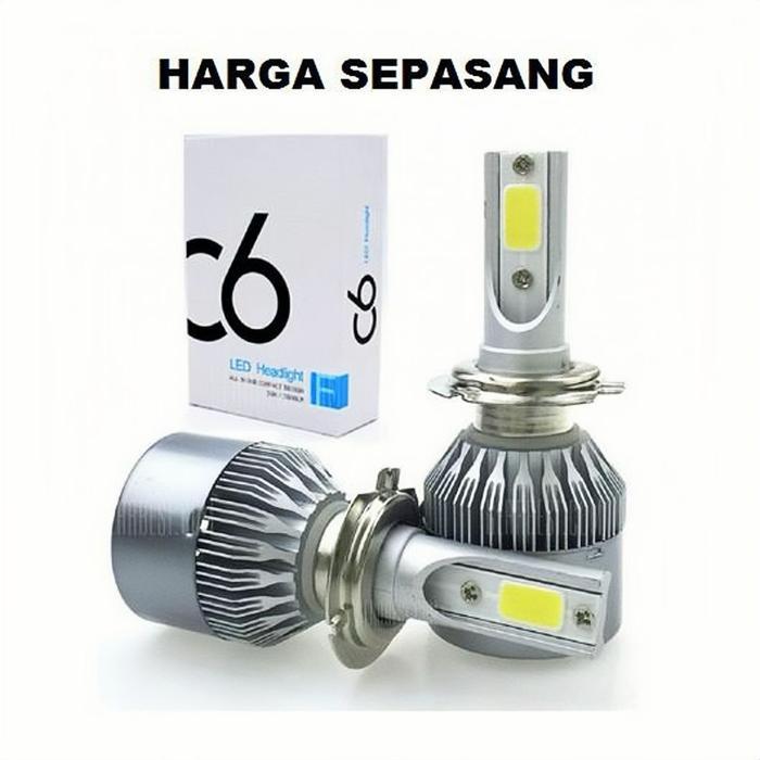 BlueSale89 Lampu Utama Mobil LED Headlight C6 SILVER H1 H3 H4 H7 H11 HB3 HB4 36 Watt 36W Motor 9005 