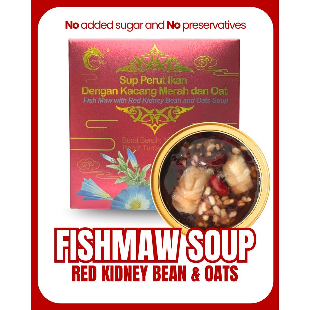 Fish Maw Dessert Soup Kacang Merah & Oat Noble Dragon | Tinggi kolagen Sup Perut Ikan Halal BPOM Des