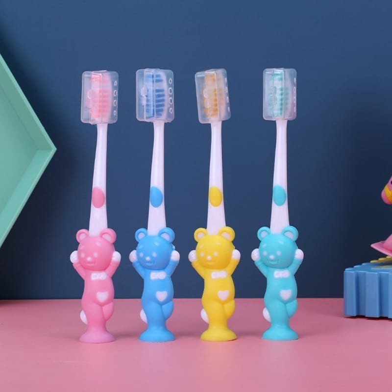 Sikat Gigi Anak Bentuk Beruang 1pack isi 4Pcs Real Pict