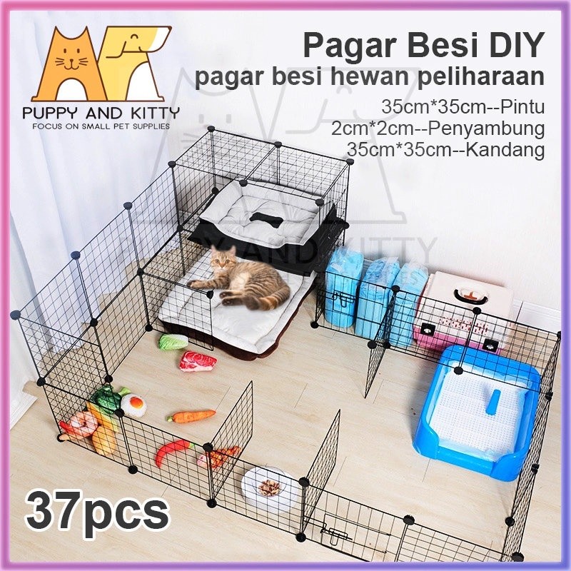 35*35CM DIY Kandang Hewan Peliharaan / Kandang Kucing / Kandang Anjing Pagar Besi/ Kandang Kucing Ti