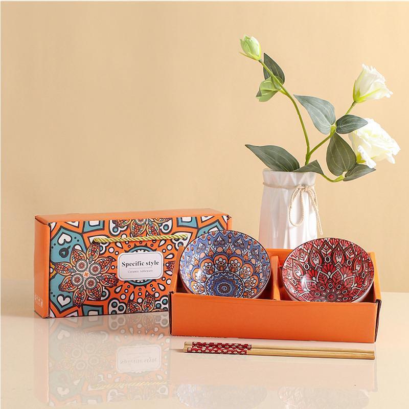 TERLARIS Souvenir Mangkok Set Keramik 2pcs Import Cantik KK
