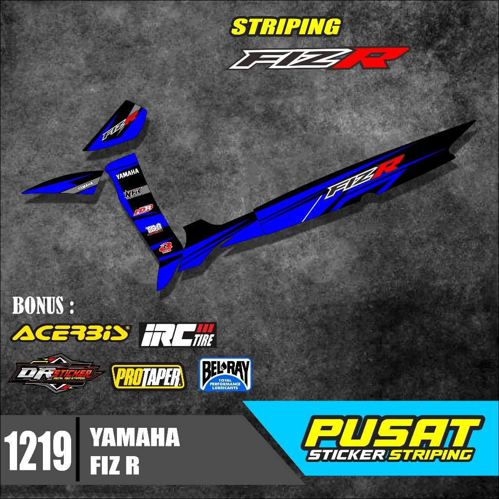 1219 STRIPING YAMAHA FIZR - STICKER FIZR LIS LIST F1ZR YAMAHA FIZR  STIKER SEMI FULL