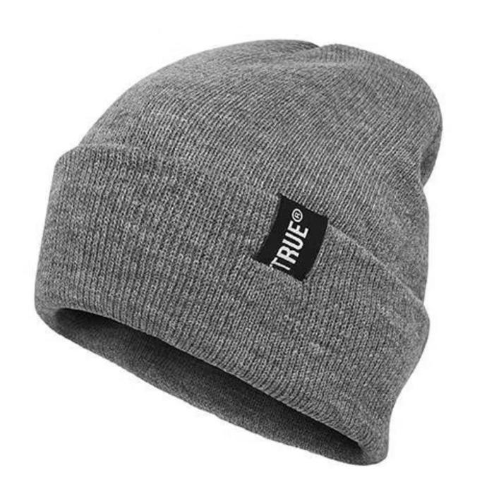 Topi Kupluk Rajut TRUE Terkini Pria Wanita Dewasa - ABU ABU