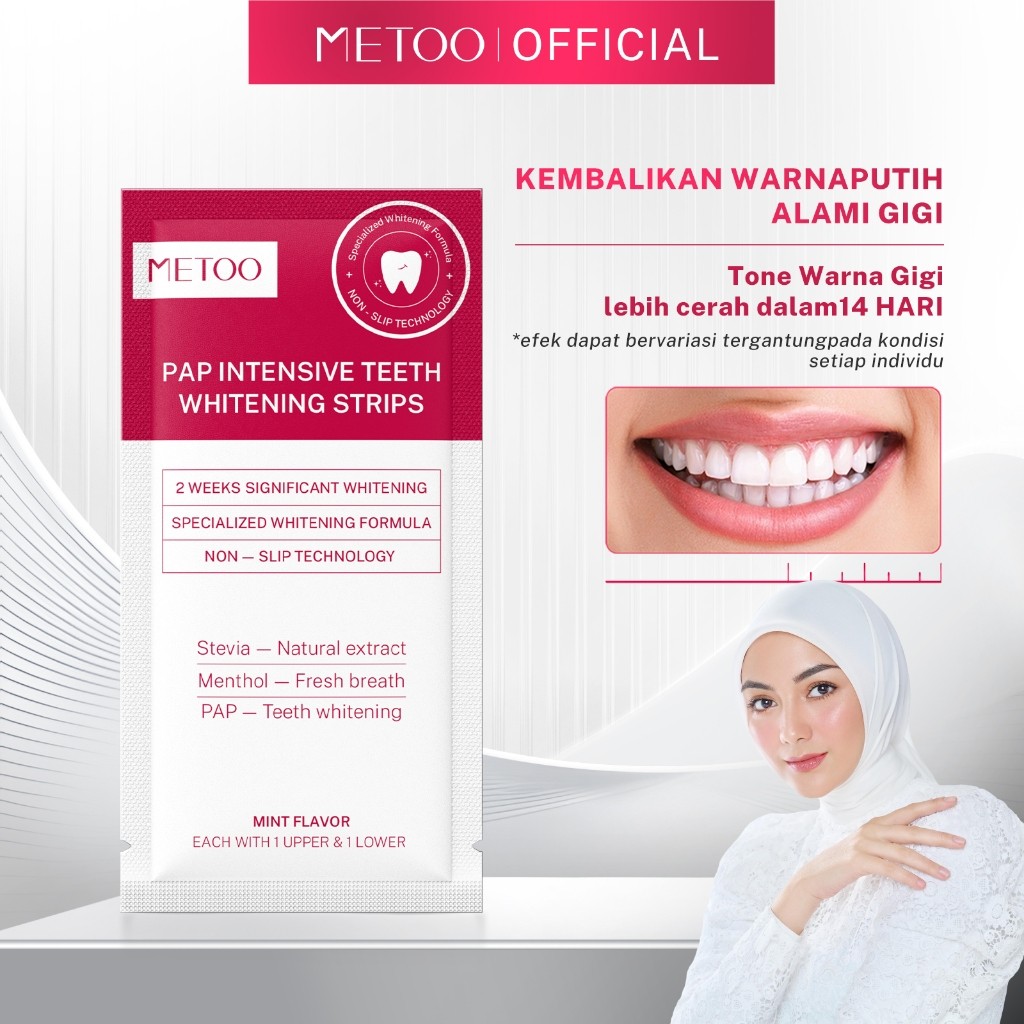METOO PAP Intensive Teeth Whitening Strips 1 Sachet - Hydrogen Peroxide-Free