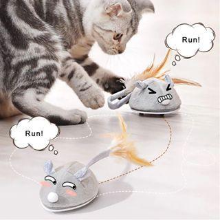 Mainan Hewan Bentuk Tikus Jalan Otomatis / Mainan Interaktif Kucing Bentuk Tikus / Mainan Kucing Tik