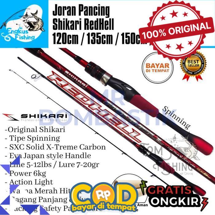 Joran Pancing Shikari REDHELL 120cm - 165cm Carbon Solid (5-12lbs) Japan Style Murah - Engkus Fishin