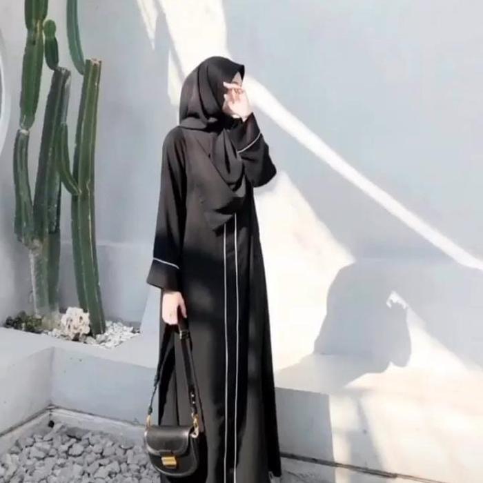 ABAYA PALING BEST SELLER-ABAYA PITA BADAN-abaya hitam-abaya remaja aesthetic-abaya simple elegan-gam