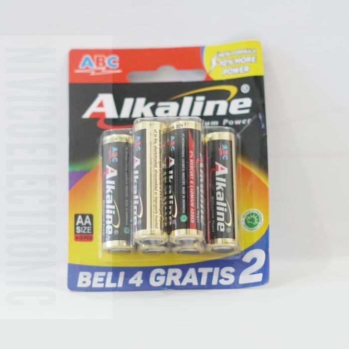 Baterai ABC alkaline AA alkaline isi 6