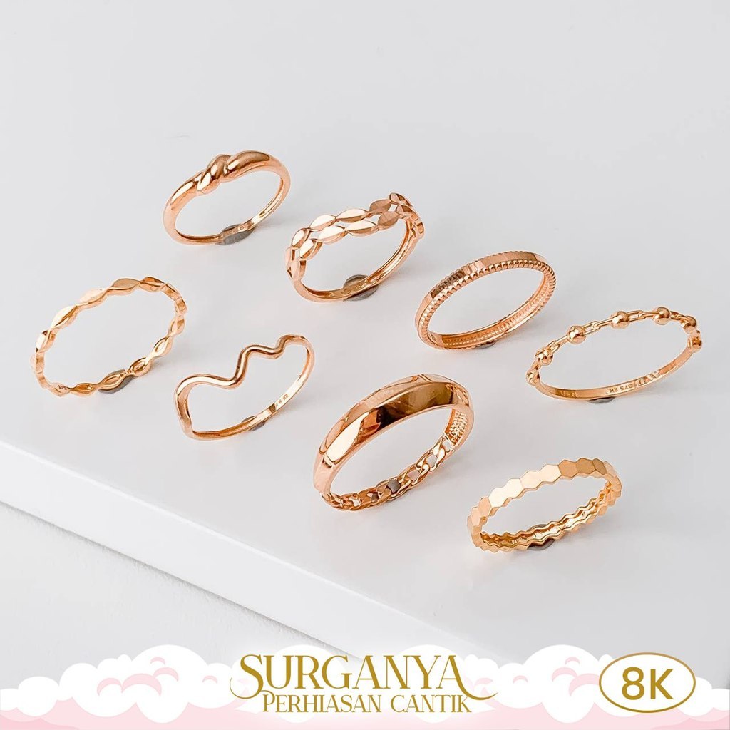 Cincin Emas Kadar 8K Model Basic Macan Gold